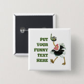 Straußenrennen im Sumpf Button (Vorne & Hinten)