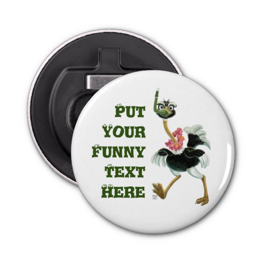 Straußenrennen im Sumpf Flaschenöffner (Vorderseite)