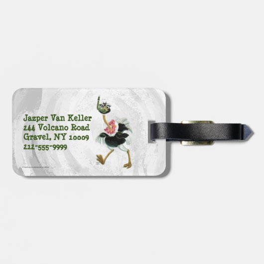 Straußenrennen im Sumpf Gepäckanhänger (Rückseite horizontal)