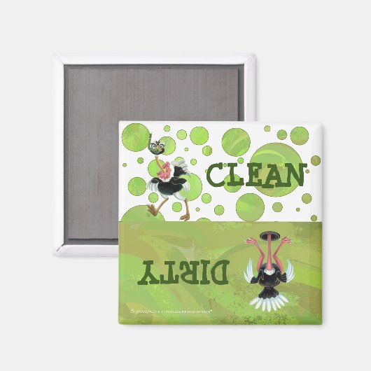 Straußenrennen im Sumpf Magnet (Vorderseite/Rückseite)