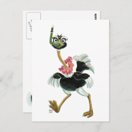 Straußenrennen im Sumpf Postkarte (Vorne/Hinten)