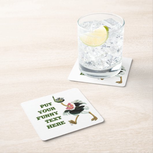 Straußenrennen im Sumpf Rechteckiger Pappuntersetzer (Vor Ort)