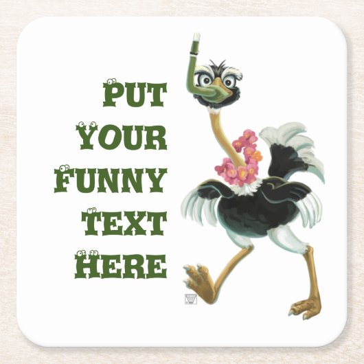 Straußenrennen im Sumpf Rechteckiger Pappuntersetzer (Vorderseite)