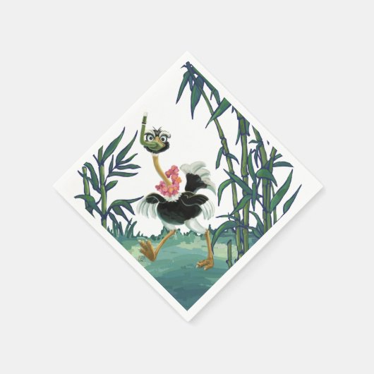 Straußenrennen im Sumpf Serviette (Ecke)