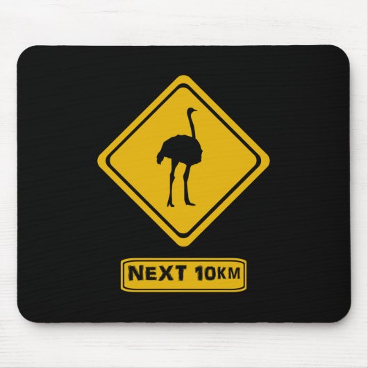 Straußenschild Mousepad (Vorne)