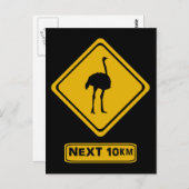 Straußenschild Postkarte (Vorne/Hinten)