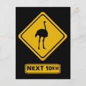 Straußenschild Postkarte (Vorderseite)