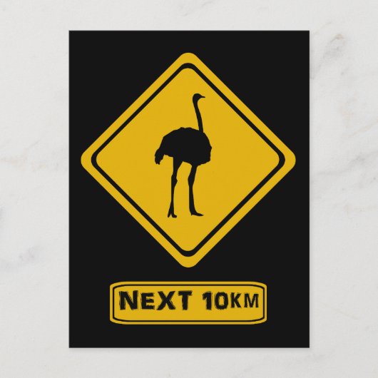 Straußenschild Postkarte (Vorderseite)