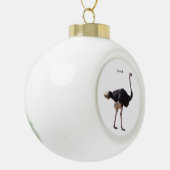 Straußenschmuck Keramik Kugel-Ornament (Links)