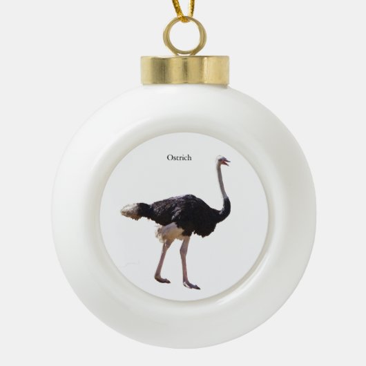 Straußenschmuck Keramik Kugel-Ornament (Vorderseite)