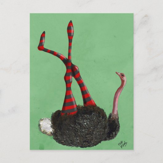 Straußenstrichene Leggings Postkarte (Vorderseite)