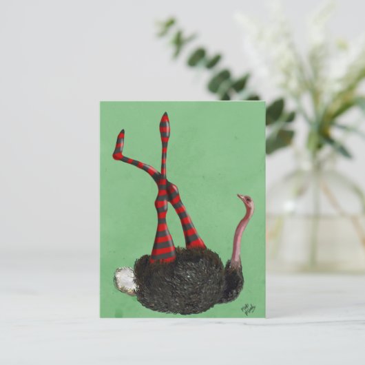 Straußenstrichene Leggings Postkarte (Stehend Vorderseite)