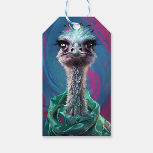 Straußenthema geschenkanhänger (Vorderseite)
