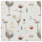 Straußenträume: Whimsy Strauß Stoff (Nahaufnahme)