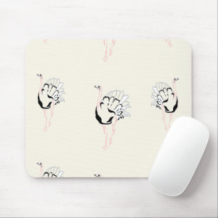 Straußenvogel auf Braun Mousepad