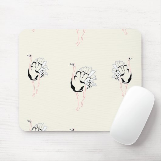 Straußenvogel auf Braun Mousepad (Mit Mouse)