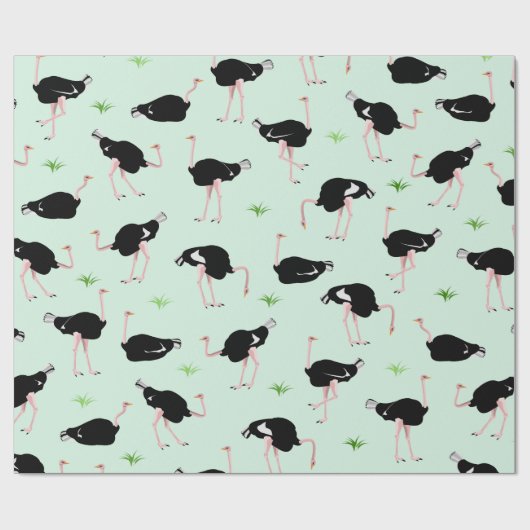 Straußenvogelmuster Geschenkpapier (Flach)
