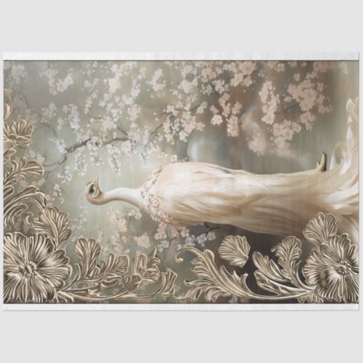 Straußenweißer ätherischer Deko Seidenpapier (Vorderseite)