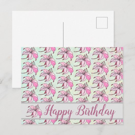 Straußlilie Postkarte (Vorne/Hinten)