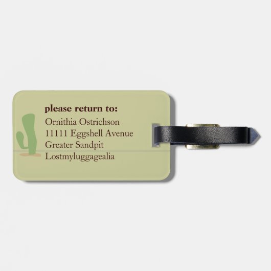 Straußverstecken Gepäckanhänger (Rückseite horizontal)