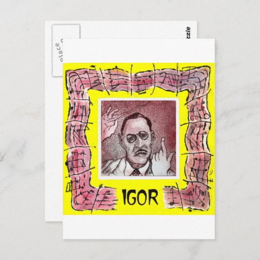 Stravinsky Postcard Postkarte (Vorne/Hinten)