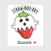 Straw-boo-rry Funny Strawberry Pun Aufkleber (Blatt)