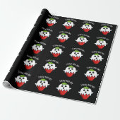 Straw-boo-rry Funny Strawberry Pun Dark BG Geschenkpapier (Ungerollt)
