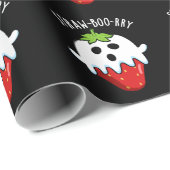 Straw-boo-rry Funny Strawberry Pun Dark BG Geschenkpapier (Rolleneckpunkt)