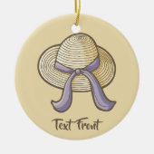 Straw Hat Beige Keramik Ornament (Vorne)