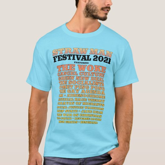 Straw Man Festival Blue T - Shirt (Vorderseite)