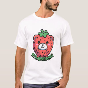 Strawbearry! Niedlicher Erdbeerbär Pub Cartoon T-Shirt