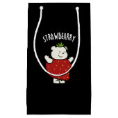 Strawbeary Funny Strawberry Bear Pub Dark BG Kleine Geschenktüte (Vorderseite)