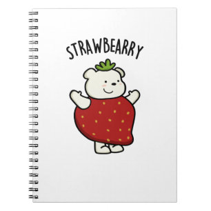 Strawbeary Funny Strawberry Bear Puff Notizblock