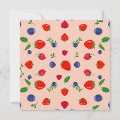 Strawber Berry Erster Geburtstag Dankeskarte (Rückseite)