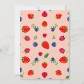 Strawber Berry Erster Geburtstag  Einladung (Rückseite)