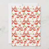 Strawbere Band Bogen Coquette Babydusche Einladung (Rückseite)