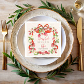 Strawbere Band Bogen Coquette Babydusche Serviette