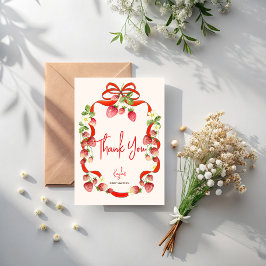 Strawbere Bugband Coquette Babydusche Dankeskarte