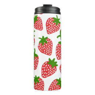 Strawberrie nahtloses Muster. Vintage Darstellung Thermosbecher