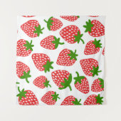 Strawberrie nahtloses Muster. Vintage Darstellung Wandteppich (Vorderseite (Horizontal))