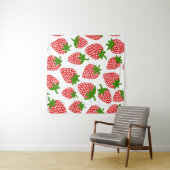 Strawberrie nahtloses Muster. Vintage Darstellung Wandteppich (Beispiel (Horizontal))