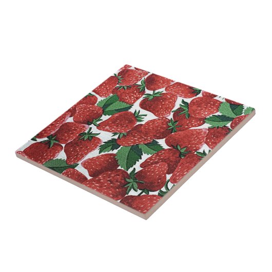 Strawberries and Cream Pattern Fliese (Seite)