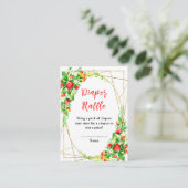 Strawberries and Daisies Baby Shower Diaper Raffle Begleitkarte (Stehend Vorderseite)