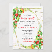 Strawberries and Daisies Baby Shower Einladung (Vorderseite)