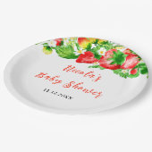 Strawberries and Daisies Baby Shower Pappteller (Schrägansicht)