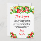 Strawberries and Daisies Birthday Dankeskarte (Vorderseite)