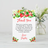 Strawberries and Daisies Bridal Shower Dankeskarte (Stehend Vorderseite)