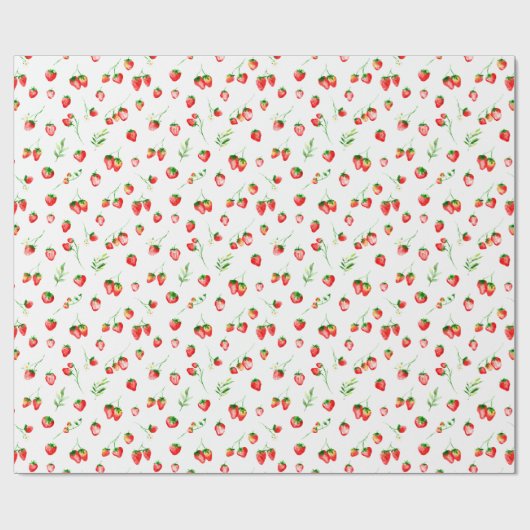 Strawberries and Daisies Pattern Geschenkpapier (Flach)