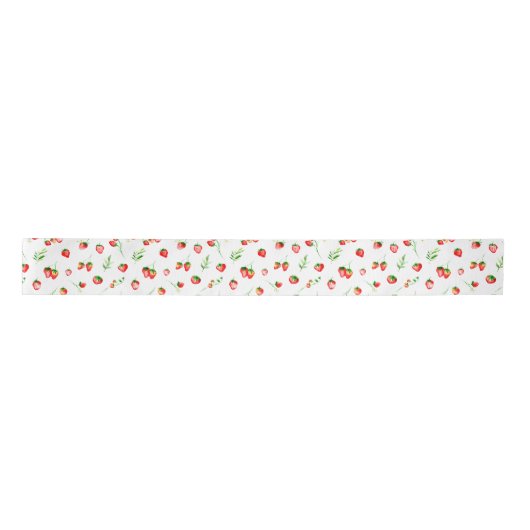 Strawberries and Daisies Pattern Satinband (Vorderseite)