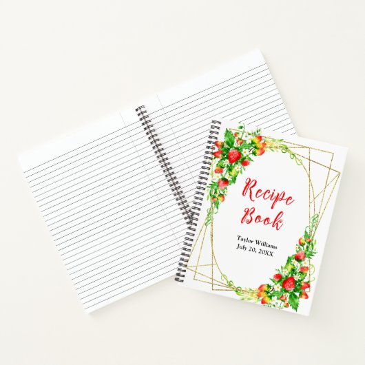 Strawberries and Daisies Recipe Book Notizblock (Innenseite)
